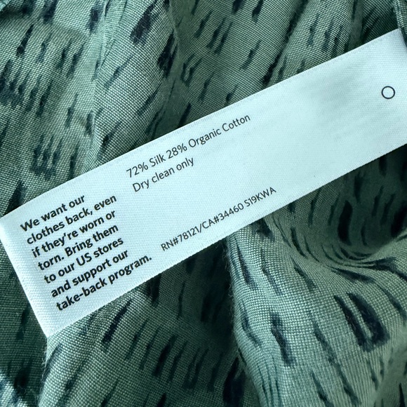 Eileen Fisher Nori Dash-Print Silk Organic Cotton Slip Dress, Green, Large - Picture 8 of 12